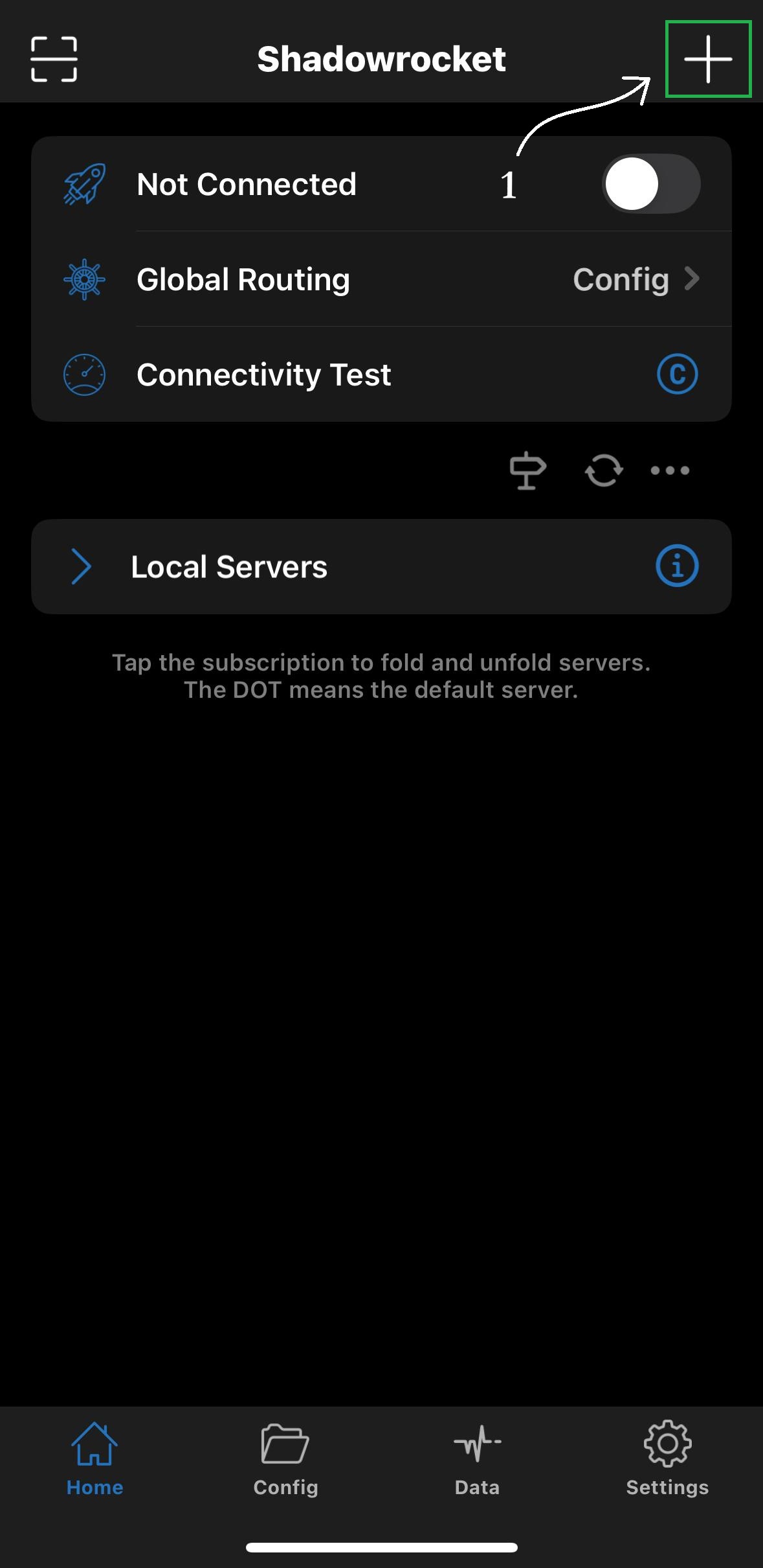 Shadowrocket add subscription screen